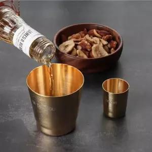 [셀러에이드]ksr 엘사 24K 금 도금 위스키잔세트2P 황금잔 술잔 황금골드잔