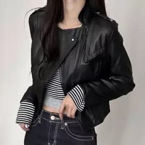 [의류] 자켓 아우터 슬림핏 여성 가죽 라이더 재킷