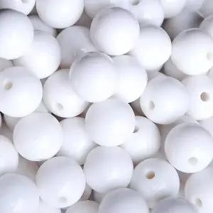 20mm 원형 화이트 비즈 공예재료 팔찌 목걸이 반지 키링 만들기