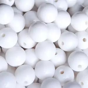 20mm 원형 화이트 비즈 공예재료 팔찌 목걸이 반지 키링 만들기