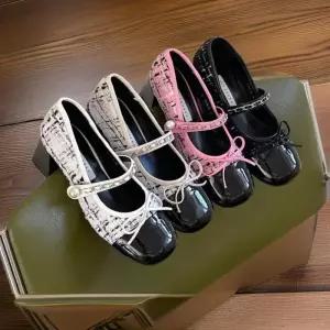 [신상오픈런]여성용 독특한 광택 색조 트위드 메리제인 신발 (32331622)