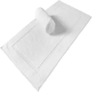 살바코스 100 터키식 코튼 배스 매트 타월 세트 2피스 화이트 대형 20x34 럭셔리 호텔 품질 두껍고