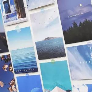 카페 촬영 소품 블루 사진엽서 엽서모음 AWE401C6