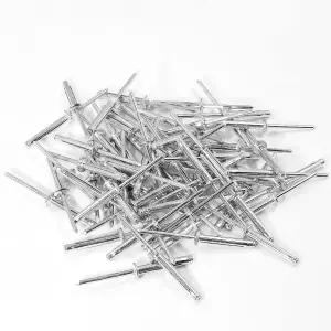 지오제르미 60개 알루미늄 트라이폴드 리벳 5/32인치 x 1인치 트라이 그립 모음 블라인드 팝 실버