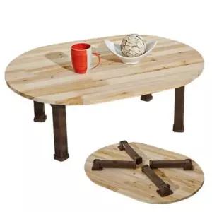 원목테이블 원목 거실 좌식 접이식 티 테이블 원형 탁자 좌탁