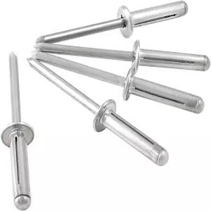 Kyuionty 60개 3/16인치 x 7/8인치 삼중 접이식 폭발식 팝 리벳 알루미늄 대형 헤드 블라인드 리벳(실버)