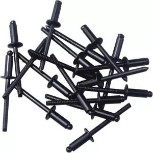 FDXGYH 50개 1/8x 1/2 인치 (3.2x12mm) 리벳 그립 스테인리스 스틸 솔리드 블라인드 팝 [블랙]