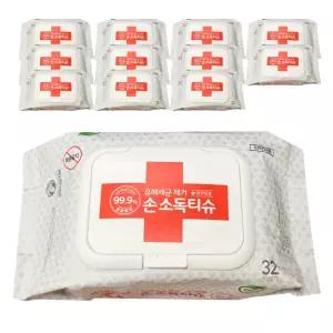 노브랜드 99.9% 손소독 티슈 캡형 32매 12팩