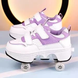 롤러슈즈 바퀴 자동 운동화 개폐식 바퀴신발 4륜 이중