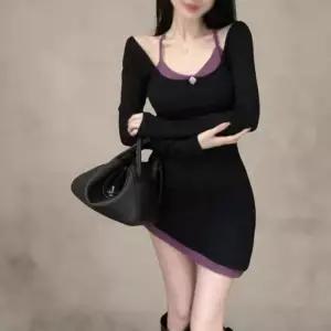 [신상오픈런]여성 홀터넥 슬림핏 언발란스 미니 드레스 (42003762)