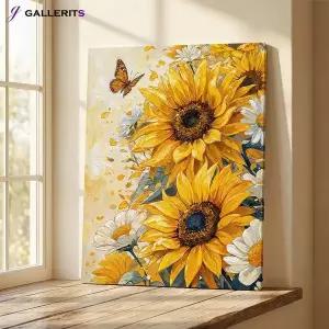 [GALLERITS]해바라기 꽃 나비 그림 인테리어 액자 거실 카페 집들이 개업 선물