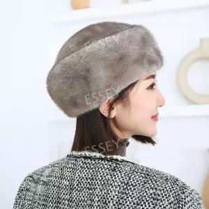 유럽 모피 천연밍크모자 패션 여성 미국 우아한 겨울