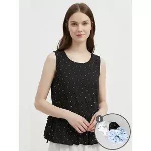 [하프클럽/샵앤]여성 민소매 도트 헤어밴드 세트 나시 블라우스 NARU-WBL-21139-