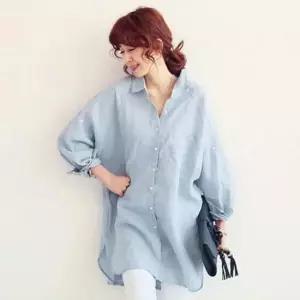 [의류] 2컬러 무지 베이직 루즈핏 여성 데일리 롱셔츠