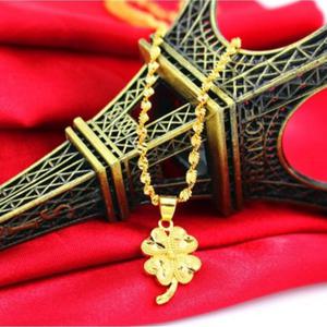 Ramlove 18K 도금 목걸이 내일의 행운을 부르는 클로버 물결 체인 펜던트 KJT-SS146