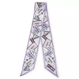 [롯데백화점]프라다 프린트 실크 트윌 스키니 스카프 1FF008-2DGY-F0230