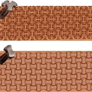 판시욘 가죽 우표 공예 작업을 위한 전문 도장 도구 2팩(612+97-32)