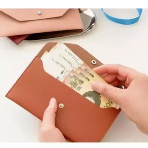 5색 1개 17x9 현 금 용돈 인조가죽 지갑 지폐 상품권 선물 포장지