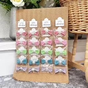 [반려] 강아지 잔체크 수동 머리핀 20개 세트 반려견 헤어핀