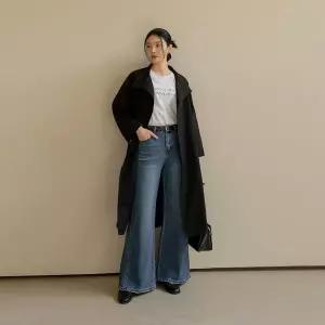 [하프클럽/]데치 하프넥 스트랩 롱 코트