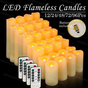 12-180Pcs LED 양초 원격 2 'x 3456' 웨딩 배터리 작동 벽난로 장식과 Flameless