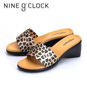 나인어클락 호피 여성 슬리퍼 브라운 여성신발 여자신발 여성슬리퍼 여자슬리퍼