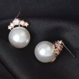 기본귀걸이 골드필드 핀 큐빅 왕관 진주 혼주 결혼식 귀걸이 14K