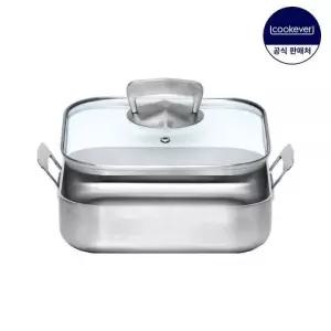 쿡에버 인덕션 오븐 IH 통5중 스텐 세이프 사각팬 뚜껑 23cm 풀세트