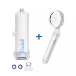 [듀벨][SSG단독구성] 수도애 샤워기용 알뜰형+와이즈 화이트 샤워기 이중 녹물 이물질제거 대용량 필터