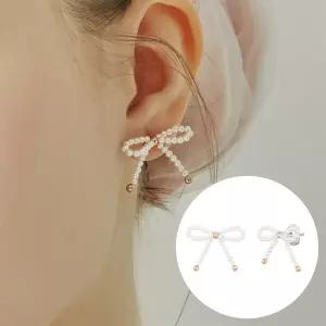 마리엘 리본 진주 비드귀걸이 (JJLJEI4BS356SR000)