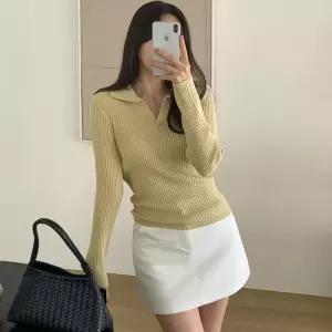 [코코블랑] 시모트 카라 골지 니트