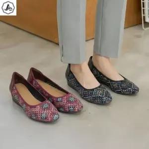 [애슬릿] 키높이 플랫 슈즈 발편한 펀칭 단화 3.5cm