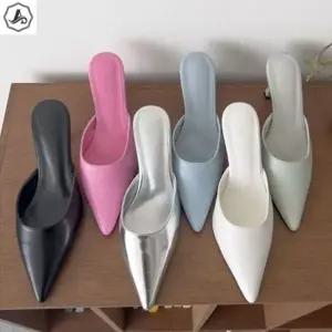 [애슬릿] 뮬 슬리퍼 구두 스틸레토 힐 굽높은 7cm