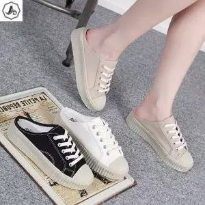 [애슬릿] 통굽 뮬 스니커즈 캔버스 운동화 3.5cm