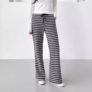 [하프클럽/]여성 단가라 넓은 소프트 나팔 양모 바지