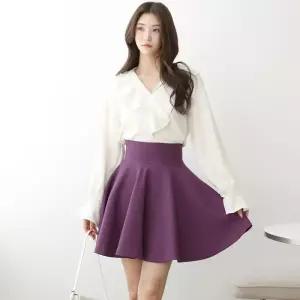 여자 플레어 하이 봄데이트룩 쫀쫀 미니스커트