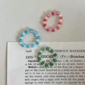 자체제작 자개 크리스탈 유리 비즈 반지 링 우정 커플 고급 조개