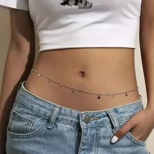별 큐빅 허리 체인 벨트 슬림 레이어드 장식 포인트