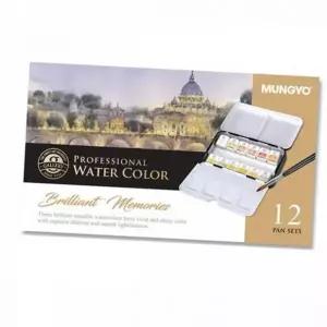 전문가용 OG17SY69 수채 물감 고체형 수채 물감 고급 메탈릭톤 휴대용 12색 페인팅 재료