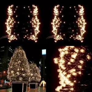 600구 검정선 웜색전구 야외장식용 점멸無 플러그有 크리스마스 매장