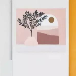 핑크 석양 패브릭 포스터 S 인테리어용품 인테리어명화 유화그림