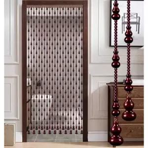 빈티지비즈발 나무 구슬발 우드발 출입문 현관문 나무구슬