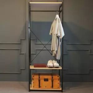 이지 LER404C6 행거 옷걸이 옷장 조립 의류 선반 수납장 블랙