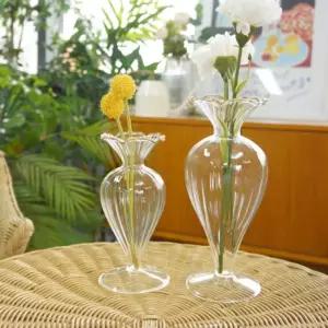 라인 글라스 화병 (2size)꽃병 장식용 인테리어 유리 투명