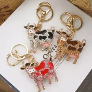 젖소 큐빅 키링 3P (Ver.1)고리 열쇠 가방장식 홀더 가방링 동물링