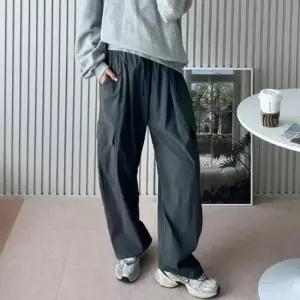 [의류] 여성 와이드 카고 팬츠 1P 밴딩 앞셔링 긴바지 간절기