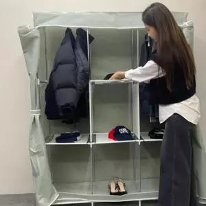 [생활] 간이 조립식 3단 비키니옷장 그레이