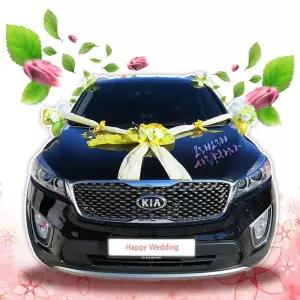 해피파티 웨딩카 결혼식 이벤트 플라워 설레임 (대) (옐로우)웨꾸미기 차꾸미기 장식 데코 인테리어 웨장식