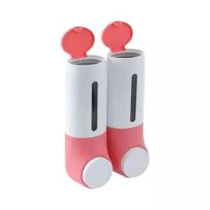 [반려] 샴푸 벽걸이 디스펜서 2구 450ml 핑크 JT31