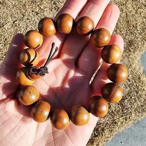 불교 기도용품 복숭아나무 염주 단주 묵주 기어봉팔찌 우드 선물 종교 패션 목걸이